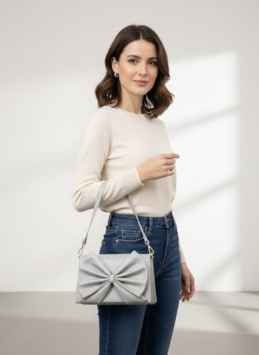 Image of Women's Bow Crossbody Bag - Shoulder Purse & Sling Handbag - Multi-Pocket Partitioned Side Bag with Adjustable Strap for Party, Wedding & Casual