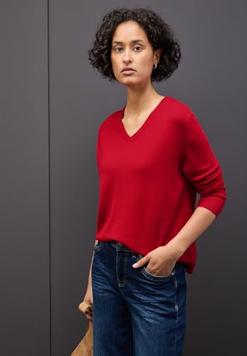 Street One Kuscheliger V-Neck Pullover Racing red 38 – Ansicht 3