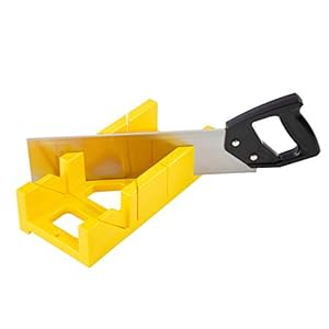 GreatNeck BSB14 12 Inch Mitre Box With 14 Inch Back Saw, Reinforced Steel Back Saw for Accurate Cutting, Receptacle Box Saw With Degree Cutting Guide