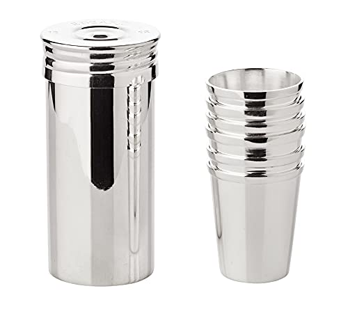 EDZARD Lot de 6 verres à liqueur - Argenté - Hauteur par gobelet : 5 cm