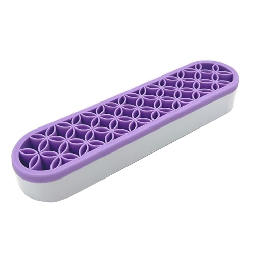 TANG SONG 1 PC Silicone Make up Brush Holder Cosmetic Storage Box Desktop Organizers (Light Purple)