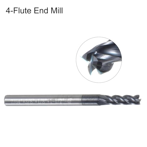 Image of uxcell 5pcs End Mill 7 /64 inch x 3 /8 inch 4 Flutes Spiral Helical Groove Tungsten Steel Straight Shank CNC Milling Bits for Aluminum Steel Cutting Metalworking