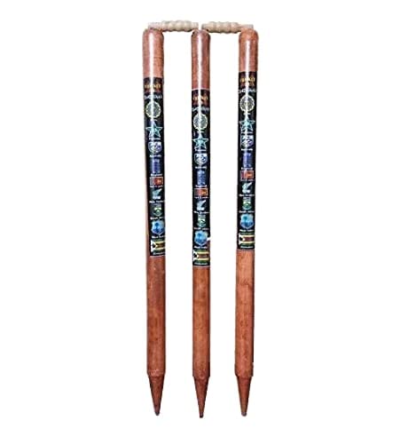 UTE Cricket Wooden Stumps-Set of 3 (3 Wooden Cricket Stump with 2 BAILS) (B0C2ZTTXBV) Amazon Price History, Amazon Price Tracker