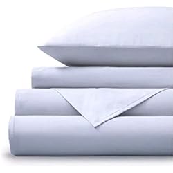 Sabanas Largo Especial 210 DHestia Hostelería - Pack 5 uds Sábanas Encimeras Blancas Hotel Tejido 30/27 144 Hilos. (50% Algodón / 50% Poliéster, Cama 135-210x290 cm)