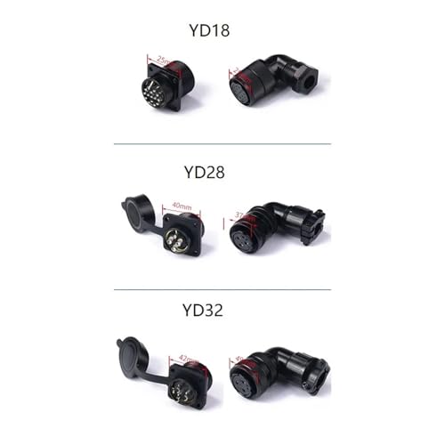 Conector Hembra YD18 de 4 Núcleos para Servomotor de 20mm 5