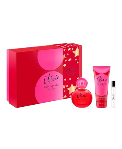 kate spade new york Cherie 3 Piece Eau de Parfum Gift Set (Eau de Parfum Spray Perfumed Body Lotion Travel Spray)