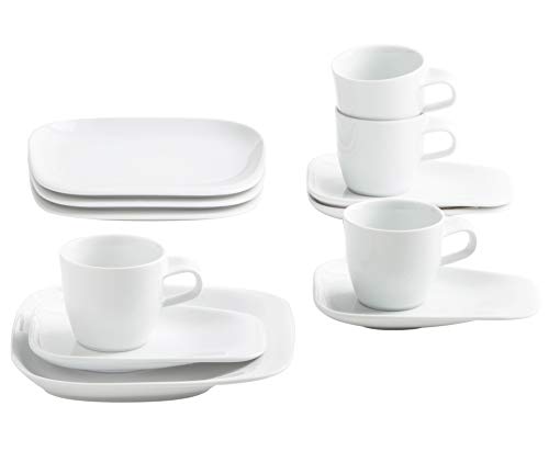 KAHLA 150812A90015C Elixyr - Vajilla para 6 Personas (Porcelana, 36 Piezas), Color Blanco, Porcelana, Blanco, Frühstück Kaffeeservice 4 Person