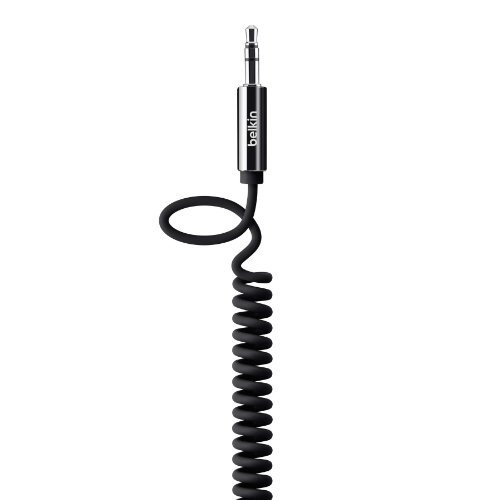 Belkin MIXIT? Coiled Tangle-Free Auxiliary Cable (Black, 6 Feet)