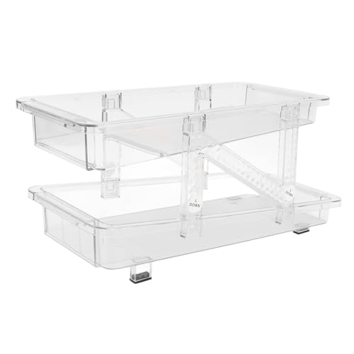 ZIZEV Soda Can Dispenser for Refrigerator, 2 Layer Expandable Automatic Rolling Beverage Dispenser Beer Can Holder, Rolling Soda Can Organizer for Refrigerator Pantry Freezer (Clear