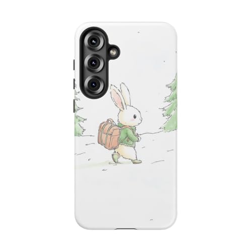 Coque rigide Galaxy S25 Plus motif lapin vert forêt mate