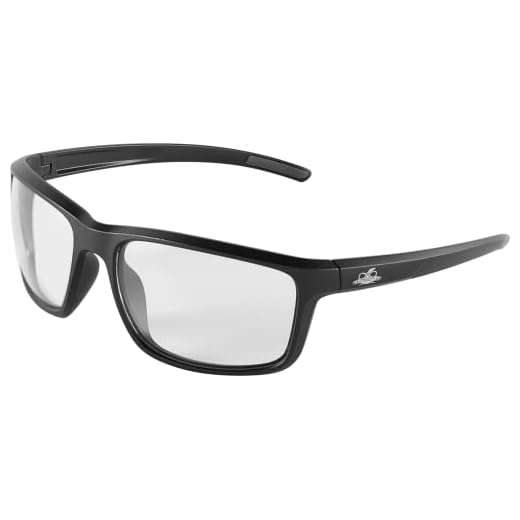 Bullhead Safety Eyewear Pompano Glasses - Anti-Fog, Lightweight, Impact/Scratch Resistant, UV Blocking Sunglasses for Cycling, Fishing, Driving, Clear/Matte Black