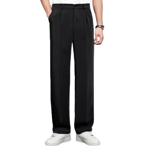 Fleurosta Stretch Waist Ice Silk Pants, Easemotions - Super Stretch Ice Silk Comfort Dress Pant Mens, Slim Fit Trousers