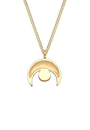 Collier demi-lune argent 925 et pierre de lune véritable par Elli - 4
