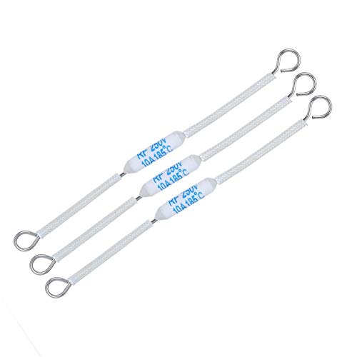 Velocidad de fusión rápida Mini tamaño Prcatical 250V 10A temperatura de corte fusible térmico 20 piezas RF fusible de(90mm, 185°C)