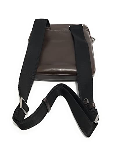 Borsa tracolla uomo Scala GUESS marrone scuro con tracolla piatta 2