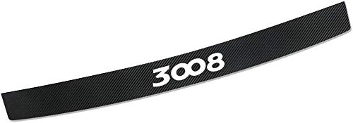 Gyxb Car Carbon Fiber Rear Bumper Protector,For Peugeot 3008,Trunk Anti-Scratch, Anti-Collision, Waterproof Scratch Protective,Car Styling Accessories