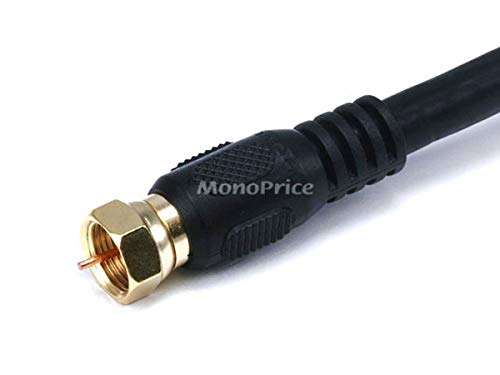 Image of Monoprice 103033 25-Feet RG6 Quad Shield CL2 Coaxial Cable with F Type Connector - Black