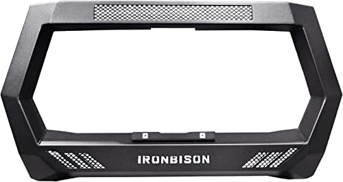 Image of IRONBISON Bull Bar Fit 2019-2024 Chevy Silverado 1500 (Exclude 2019 Silverado 1500 LD /Trims with Super Cruise System) Pickup Truck Front Bumper Grille Guard Compatible with 20 inch LED Light