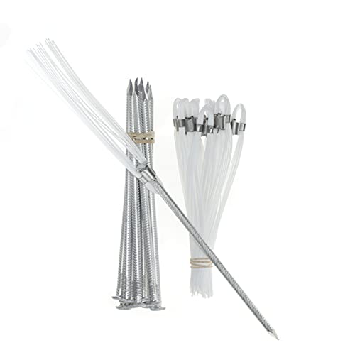 Trail Chasers Ground Markers White 6 Inch Marking Whiskers with Lightweight, Non-Rust, Aluminum Stakes (Pkg of 10)