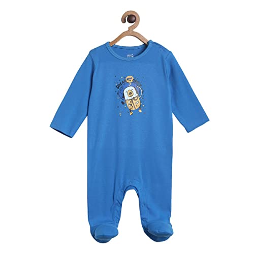 Image of miniklub Baby Round Neck Long Sleeve Knitted Cotton Sleep Suit, Pack of 2 (Multi Color)