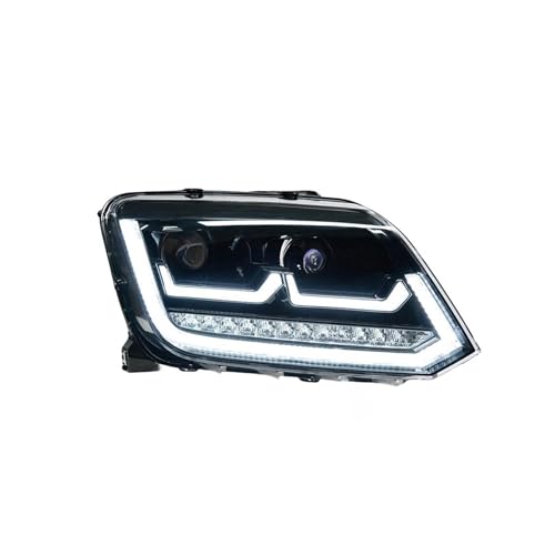 EVJOSQDI Compatible con VW AMAROK 2010-2022 Faros delanteros LED para coche, 12 V, DRL 5, lente xenón H7, accesorios para coche AMAROK(Right hand drive)