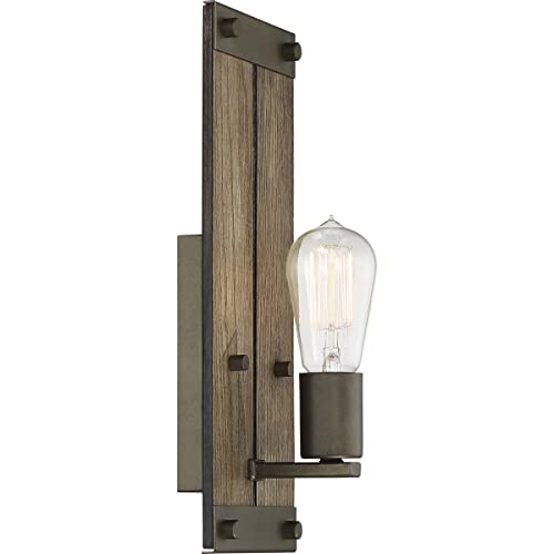 Image of Nuvo 60 /6427 Winchester 1-Light Wall Sconce, Bronze & Aged-Wood Finish