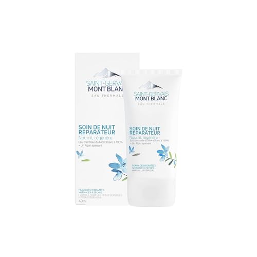 Saint Gervais Mount Blanc Nawilżenie Twarz Nocna Pielęgnacja Naprawcza 40ml dla skóry normalnej, skóry wrażliwej, skóry suchej do bardzo suchej