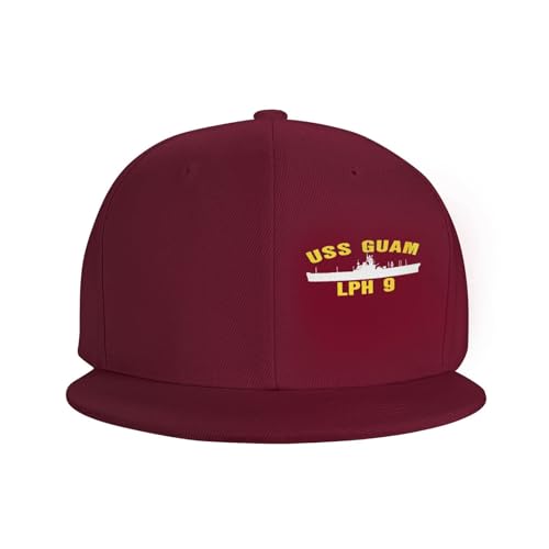 USS Guam Lph-9 Adjustable Outdoor Baseball Hat Flat Hat3