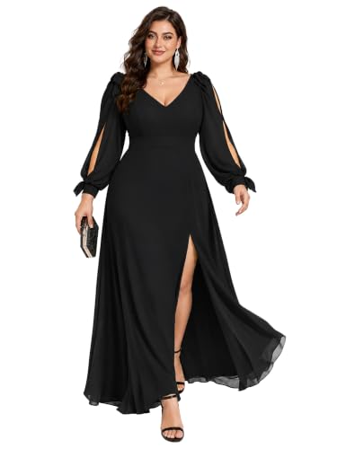 long dresses formal wear Ever-Pretty Women's Fall Sleeve Plus Size Evening Dress classy elegant evening dresses