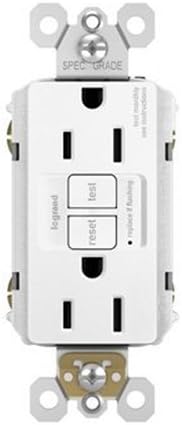 Legrand 1597TRW Tamper Resistant GFCI Wall Outlet, White