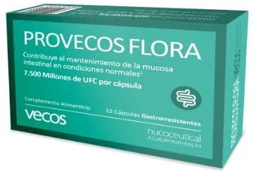 Probióticos Y Prebióticos Para Regenerar La Flora Intestinal - Provecos Flora - 15 Cápsulas Gastrorresistentes - Complemento Alimenticio - Con 7,5 Millones De Ufc Por Cápsula