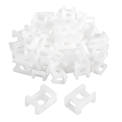 MECCANIXITY 500pcs Cable Tie Base Saddle Type Mount Wire Holder, 0.88
