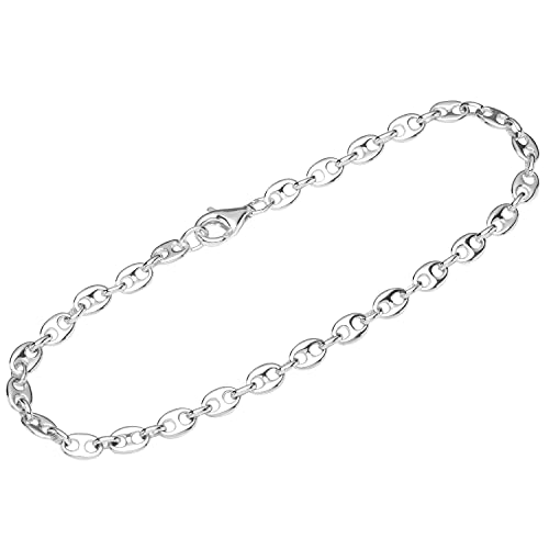 NKlaus Bracelet en argent 925 Sterling 23cm Chaîne grain de café Hommes design 12406