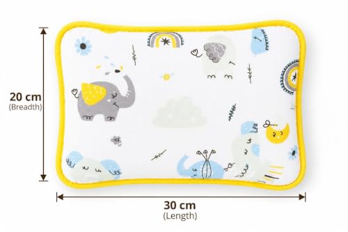 Image of Baby Pillow Elephant Print Muslin Pillow (White Elephant Print)
