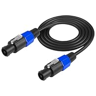 Speakon to Speakon Cable: Professional quality & Construction with soft silicone rubber cable and Oxygen-free copper provide superior performance and reliability meet all your audio needs without noise, static or buzzing. The cable is strong and dura...
