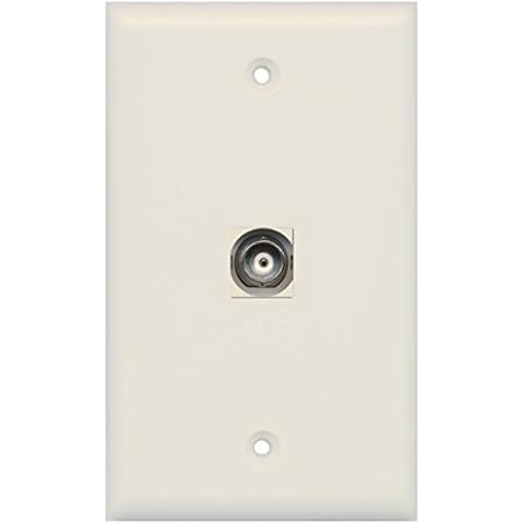 RiteAV BNC Video Wall Plate with Keystone Coupler Type Jack - 1 Port - Light Almond Cover
