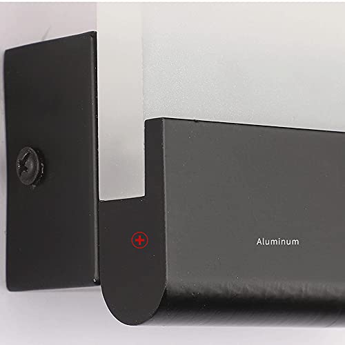Aplique de pared de aluminio negro con panel acrílico LED de 6W y diseño rectangular interior 6
