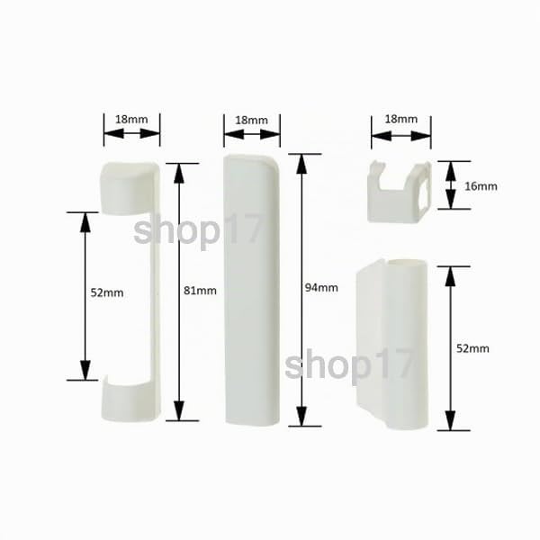8 pièces - Couvercle pour charnières MACO pour fenêtres et portes en PVC - Blanc