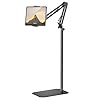 Soporte de piso para tableta, soporte de metal giratorio de 360 grados, soporte para iPad de altura y ángulo ajustables, soporte universal para tableta para iPad/teléfono/Kindle/pestañas/lectores
