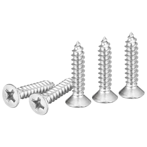 Image of DTGN 100Pcs 7 inch x3 /4 inch Flat Head Wood Screws, Self Tapping Screws Silver