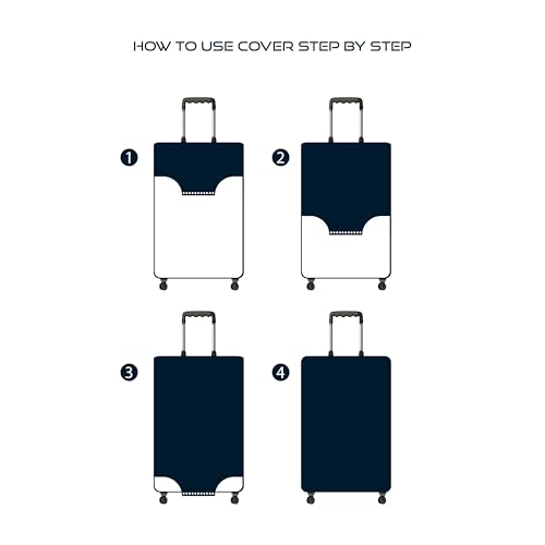 Image of Printed Luggage Cover for Traveling Bag & Suitcase - Stretchable & Scratchproof Trolley Protector with Velcro Lock & Lightweight Washable Material(Suitcase Bag Not Included, Only Cover in Product)
