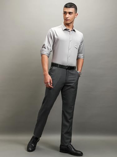 Image of Highlander Men's Slim Fit Formal Shirt | Solid Formal Shirt for Men | Comfortable Fabric | Stylish Design for Everyday Use & Office Wear