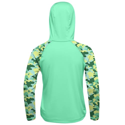 Image of Boys Rash Guard Swim Hoodie, Kids Long Sleeve Sun Fishing Shirts