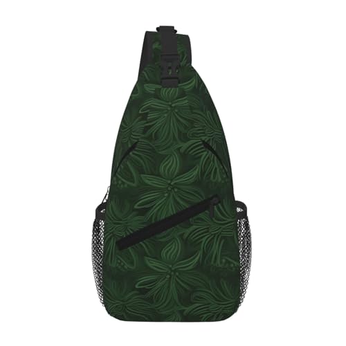 Bolso cruzado negro con patrón floral para senderismo miniatura 1