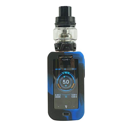 RUIYITECH Schutzhülle aus Silikon für Vaporesso Luxe 220W Mod (Schwarz-Blau)