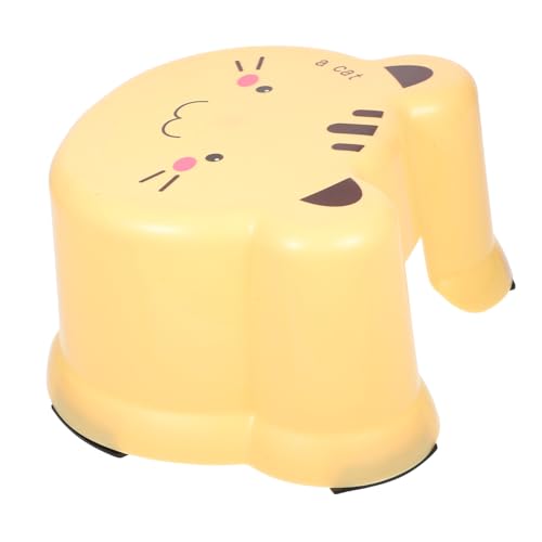 Toyvian Taburete Plástico Infantil Antideslizante para Baño Pequeño Grueso y Resistente con Diseño de Dibujos Animados para Baño y Cambio de Calzado Casa