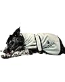 Personalised Dog Dressing Gown - Dog Drying Towel, Bath Robe, Custom Adjustable Dry Robe bathrobe for dogs, Grey Black Gift Medium
