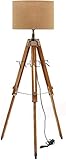 THOR INSTRUMENTS Vintage Classic Teak Wood Tripod Floor Lamp Nautical Floor Shade lamp Home Decor (Shade is Not Included) Rustic Vintage Home Decor Gifts
