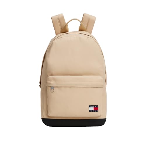 Tommy Jeans Mochila masculina Essential Daily com capa para laptop, Ouro suave, One Size, Mochila diária essencial com capa para laptop