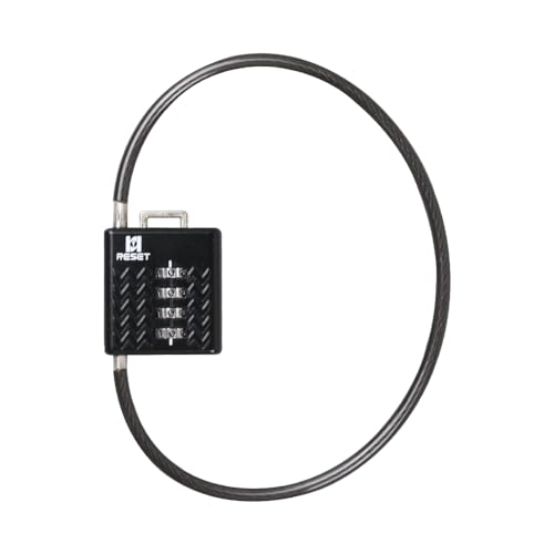RESET-STS 4 Digit Combination Lightweight Security 40cm Cable Lock, Ideal for Bike Helmet, Scooter, Gate, Shed, Suitcase